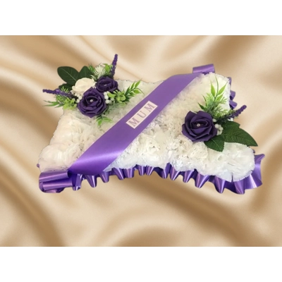 "Artificial Funeral Pillow Tribute – Elegant Floral Cushion