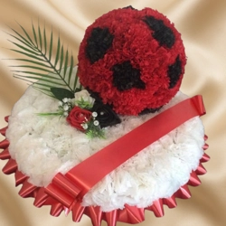 Red and Black Football Funeral Tribute – Artificial Floral..