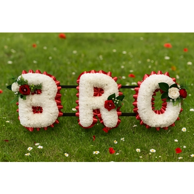 Artificial Red "BRO" Funeral Tribute