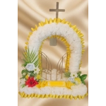 Artificial Summer Gates of Heaven Tribute – Yellow & White Memorial Display