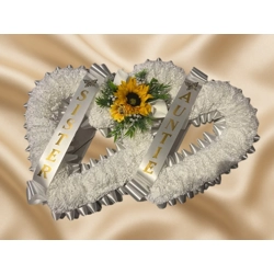 Double Open Heart Funeral Tribute – Bright Sunflowers & La..