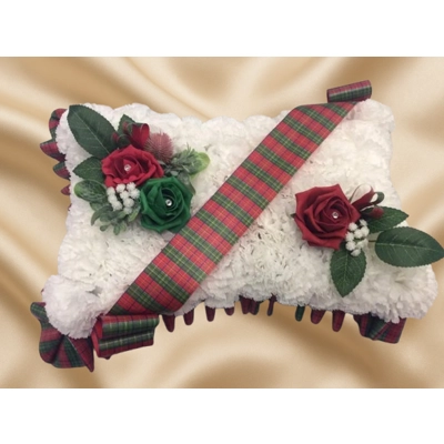Handcrafted Tartan Cushion Funeral Tribute