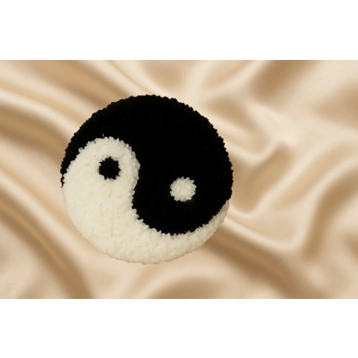 Yin Yang Pom-Pom Tribute on Champagne Satin