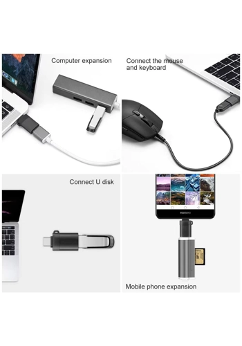2PCS USB 3.0 To Type C OTG Charger Adapter Connector Type-C to USB