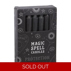 Set of 12 Black Protection Spell Candles
