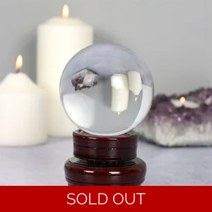 8cm Crystal Ball with Wooden Stand