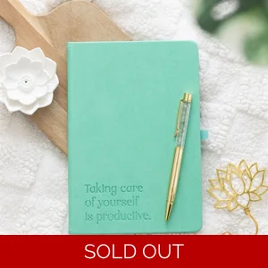 A5 Wellness Journal with Aventurine Crystal Pen