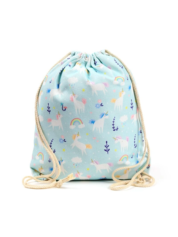 Canvas Drawstring Bag for Kids – Unicorn Design