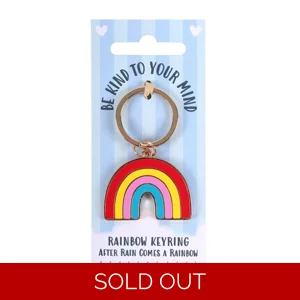 Rainbow Enamel Keyring Be Kind To Your Mind Gift