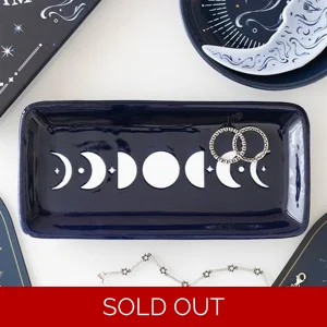 Blue Moon Phase Ceramic Trinket Dish