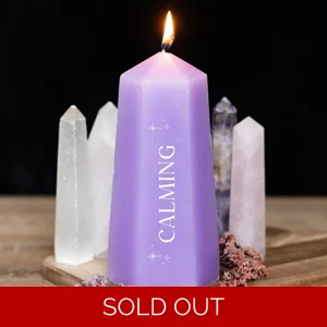 Calming Crystal Candle with Rough Amethyst