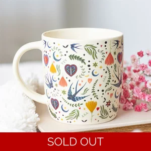Cream Midnight Bloom Floral Ceramic Mug 350ml