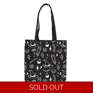 Crystal Witch Print Polycotton Tote Bag