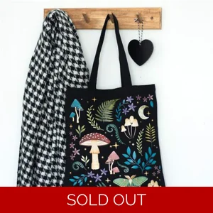 Dark Forest Print Polycotton Tote Bag