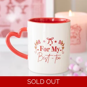 For My Best-Tea Ceramic Mug with Heart Handle 350ml