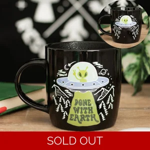 Heat Change UFO Mug with Alien Design 350ml Ceramic Cup