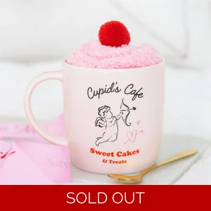 Cupid’s Café Mug, Spoon and Socks Gift Set – 350ml Valentine’s Mug