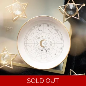 Off White Astrology Wheel Trinket Dish 10.5cm Ceramic