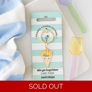 Fish and Chips Enamel Keyring – Seaside Novelty Gift