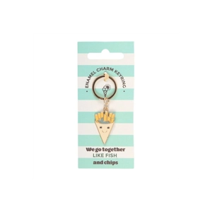 Fish and Chips Enamel Keyring – Seaside Novelty Gift