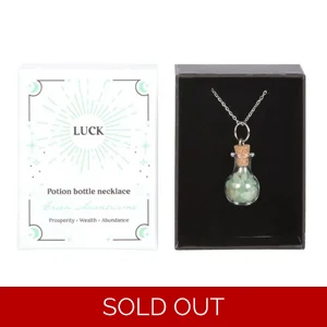 Green Aventurine Crystal Chip Bottle Necklace for Luck Gift
