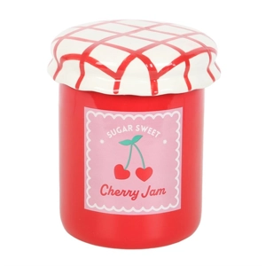 Cherry Jam Jar Oil Burner and Wax Warmer – Red Ceramic with Gingham Lid