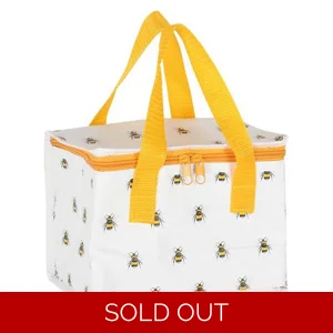 Bee Print Insulated Lunch Bag – Recycled Plastic, Zip Closure