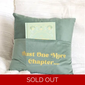 Just One More Chapter Cushion with Pocket – Reading Cushion 35cm