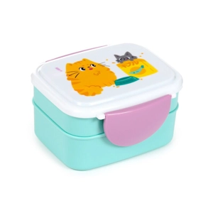 Bento Clip Lock Lunch Box with Cutlery – Beans & Co Cats Design