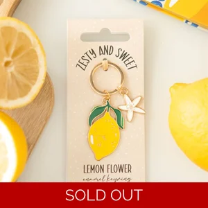 Lemon Flower Enamel Keyring