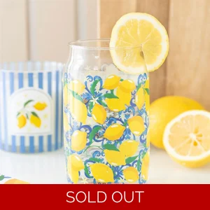 Lemon Print Can Glass 500ml