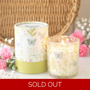 Luna Bloom Butterfly Sage and Cedarwood Scented Candle