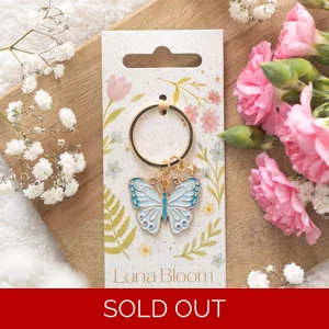 Luna Butterfly Enamel Keyring