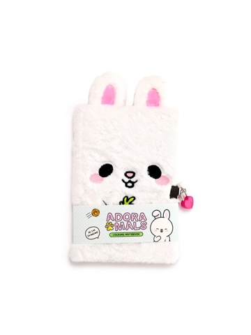 Plush A5 Notebook with Padlock – Adoramals Frances the Rabbit