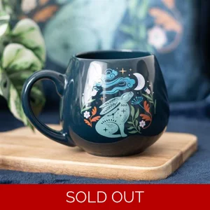 Midnight Hare Ceramic Mug with Moon Design 400ml