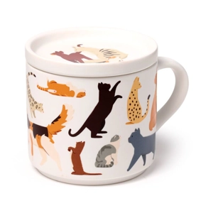 Porcelain Mug and Coaster Lid Set 420ml – Feline Fine Cats