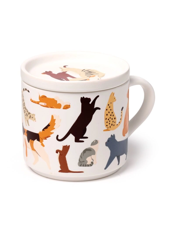 Porcelain Mug and Coaster Lid Set 420ml – Feline Fine Cats