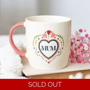 Mum Folk Heart Ceramic Mug 350ml