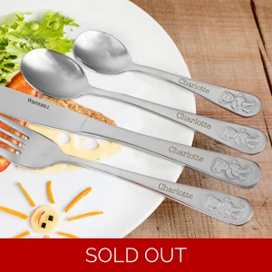Personalised Teddy Children's 4 Piece Cutlery Set with Name