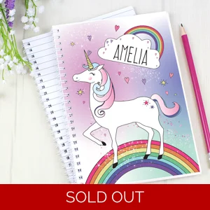 Personalised Unicorn A5 Notebook