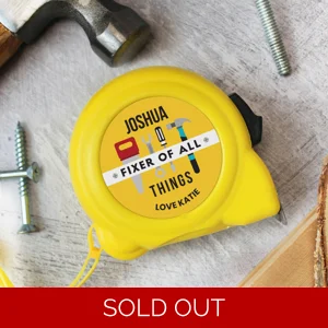 Personalised Fixer of All Things Tape Measure Gift for DIY Fans