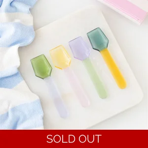 Set of 4 Pastel Glass Dessert Spoons