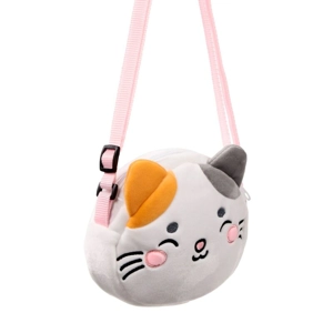 Kids Plush Cat Crossbody Bag Small Soft Shoulder Bag for Children – Adoramals Lola the Cat