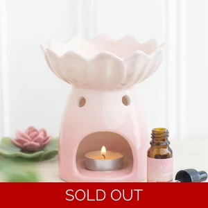 Pink Water Lily Ceramic Oil Burner and Wax Melt Warmer
