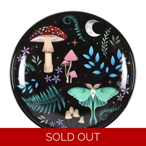 Round Dark Forest Print New Bone China Trinket Dish