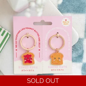 Set of 2 Peanut Butter and Jelly Toast Keyrings