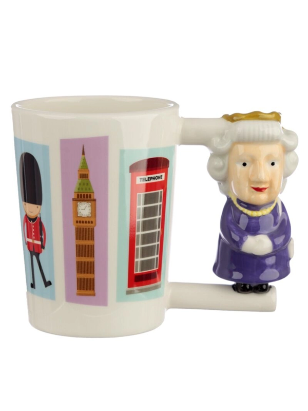 Queen Shaped Handle Ceramic Mug – London Souvenir Gift