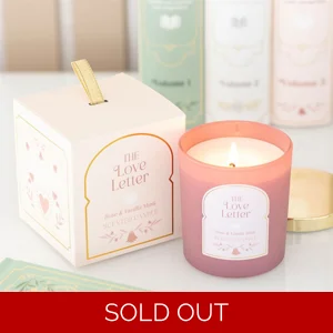 The Love Letter Rose and Vanilla Musk Scented Jar Candle