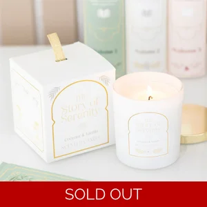 The Story of Serenity Coconut and Vanilla Scented Jar Candle