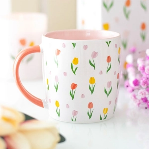 Tulip Print Ceramic Mug 350ml
